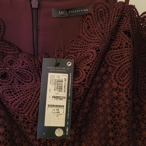 PURPLE M&S Marks and Spencers NWT Occasion Dress Spaghetti Straps Size US 16 - Picture 11 of 15